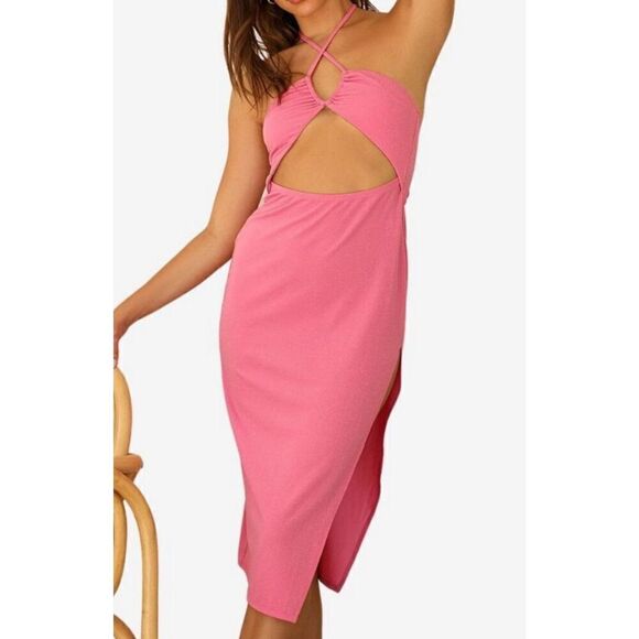 Dippin Daisies Pink Halter Dress size XL - Picture 1 of 6